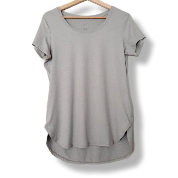 HEAD Athletic Scoop Neck Top Gray Hi-Low Hem Sz M - Picture 1 of 9